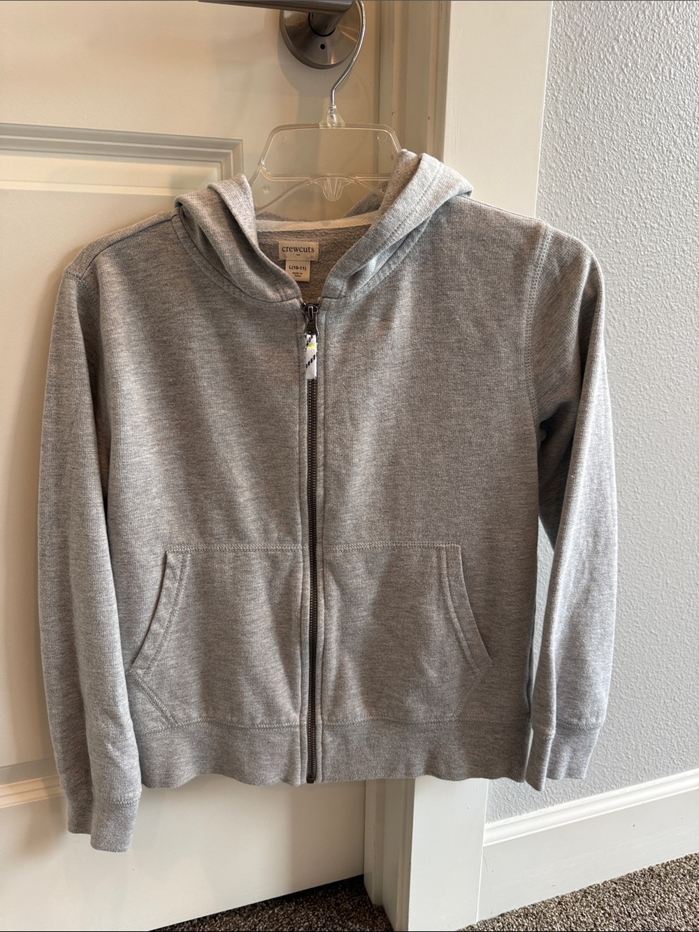 Crewcuts Light Gray Zip Hoodie for Kids